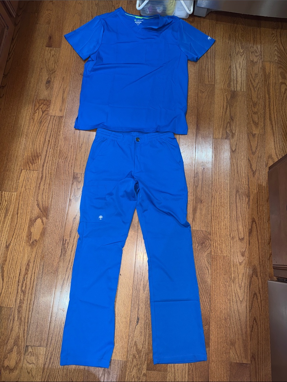 healing hands Bright Blue Women's Scrub Top and Pants Set